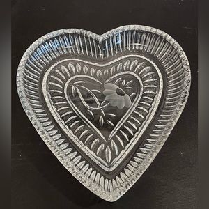 Princess House 24% German Lead Crystal heart dish